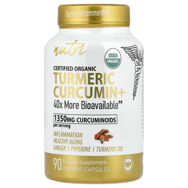 Nutri, Organic Turmeric Curcumin+, 90 Organic Capsules