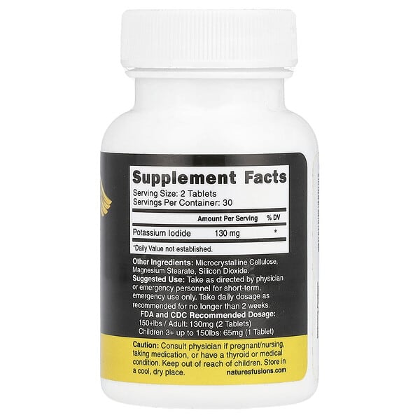 Alternative view of Nutri, Potassium Iodide Tablets, 60 Tablets (65 mg per Tablet)