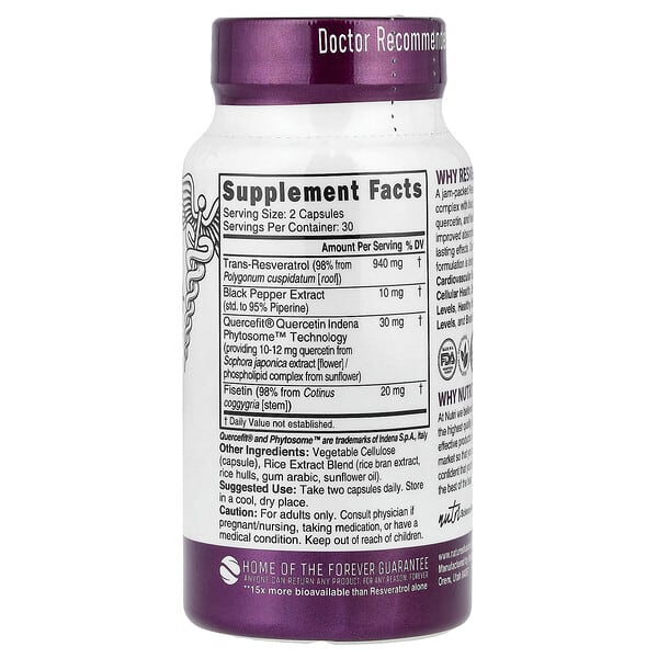 Alternative view of Nutri, Resveratrol+, 60 Vegan Capsules