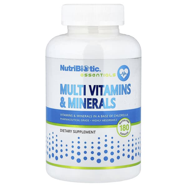 NutriBiotic, Essentials, Multi Vitamins & Minerals , 180 Capsules