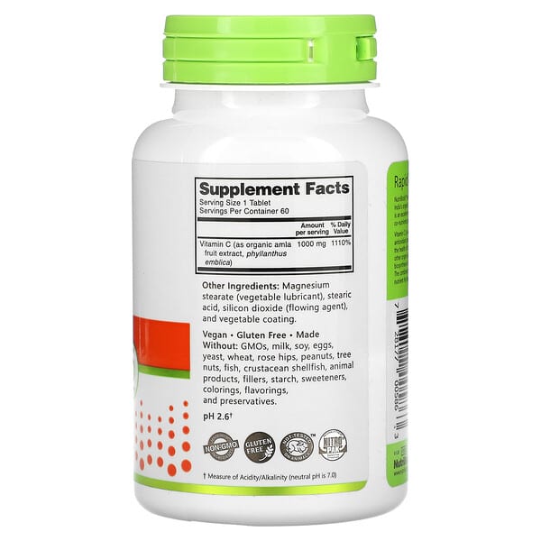 Alternative view of NutriBiotic, Immunity, Amla Vitamin C, 1,000 mg, 60 Vegan Tablets