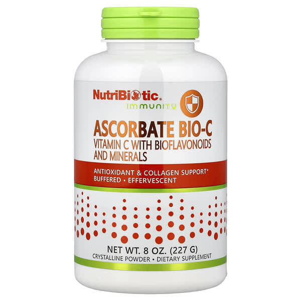 NutriBiotic, Immunity, Ascorbate Bio-C Powder, Vitamin C With Bioflavonoids And Minerals, 8 oz (227 g)