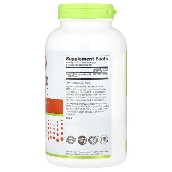Alternative view of NutriBiotic, Immunity, Ascorbic Acid, 100% Pure Vitamin C, Crystalline Powder, 16 oz (454 g)