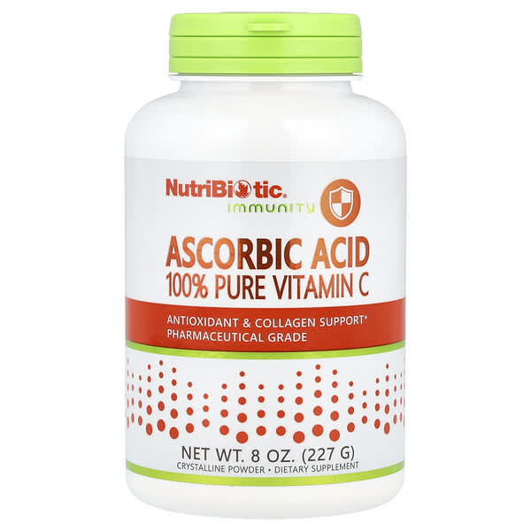 NutriBiotic, Immunity, Ascorbic Acid, 100% Pure Vitamin C, Crystalline Powder, 8 oz (227 g)