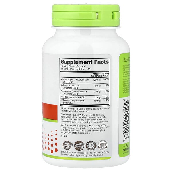 Alternative view of NutriBiotic, Immunity, Buffered Vitamin C, 100 Gluten Free Capsules