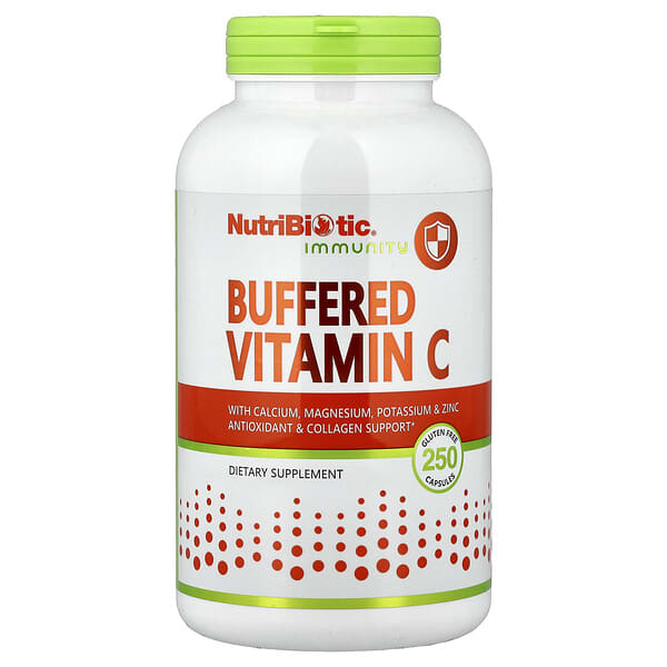 NutriBiotic, Immunity, Buffered Vitamin C With Calcium, Magnesium, Potassium & Zinc, 250 Gluten Free Capsules