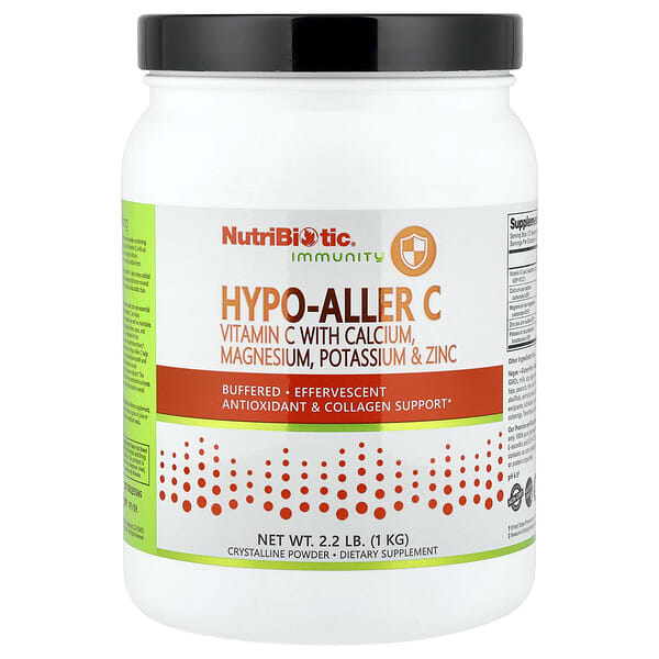 NutriBiotic, Immunity, Hypo-Aller C, Vitamin C with Calcium, Magnesium, Potassium & Zinc, 2.2 lb (1 kg)