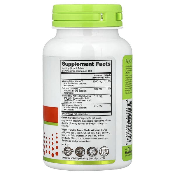 Alternative view of NutriBiotic, Immunity, Meta-C®, 100 Vegan Tablets
