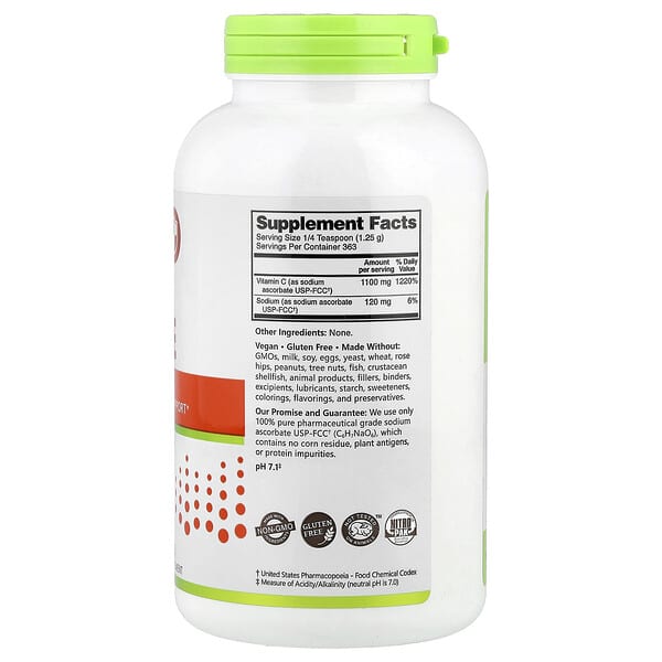 Alternative view of NutriBiotic, Immunity, Sodium Ascorbate, Crystalline Powder, 16 oz (454 g)