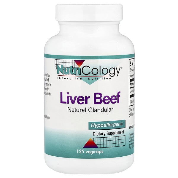 Nutricology, Liver Beef, Natural Glandular, 125 Vegicaps