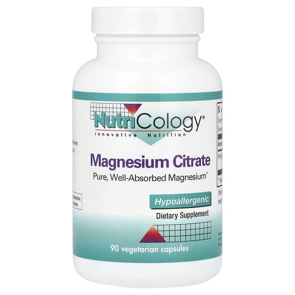 Nutricology, Magnesium Citrate, 90 Vegetarian Capsules (170 mg per Capsule)