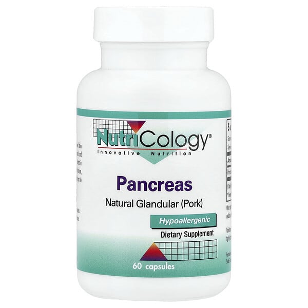 Nutricology, Pancreas, Natural Glandular (Pork), 60 Capsules (425 mg Per capsule)