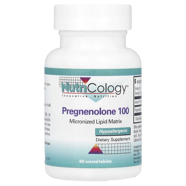 Nutricology, Pregnenolone 100, 100 mg, 60 Scored Tablets