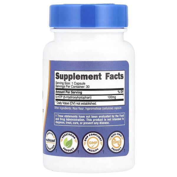 Alternative view of Nutricost, 5-HTP, 100 mg, 30 Capsules