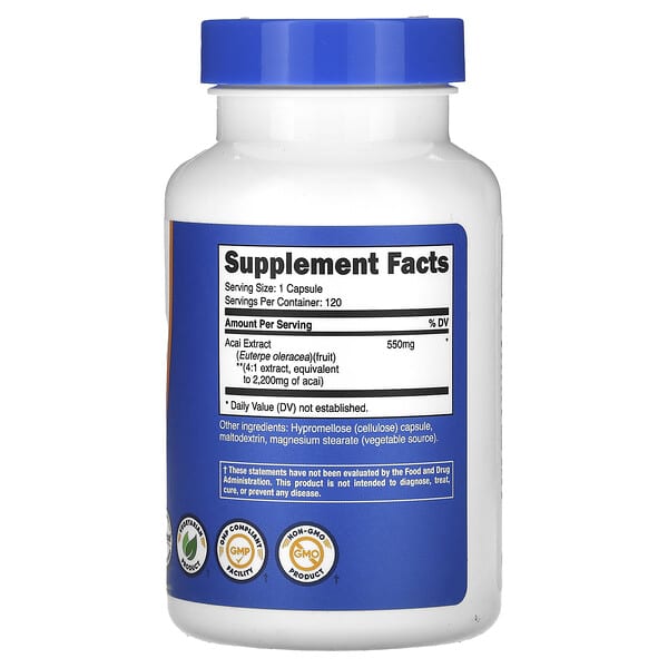 Alternative view of Nutricost, Acai, 2,200 mg, 120 Capsules