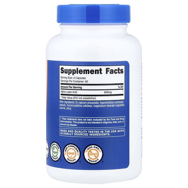 Alternative view of Nutricost, Alpha Lipoic Acid, 120 Capsules (300 mg per Capsule)
