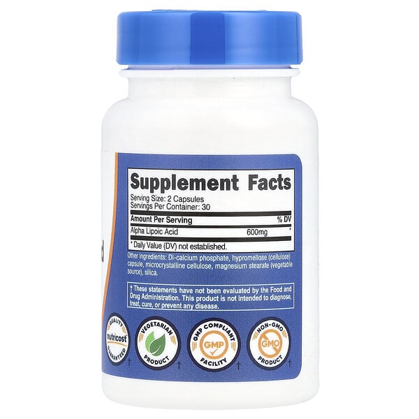 Alternative view of Nutricost, Alpha Lipoic Acid, 60 Capsules (300 mg per Capsule)