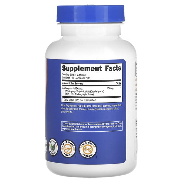 Alternative view of Nutricost, Andrographis Extract, 450 mg, 180 Capsules