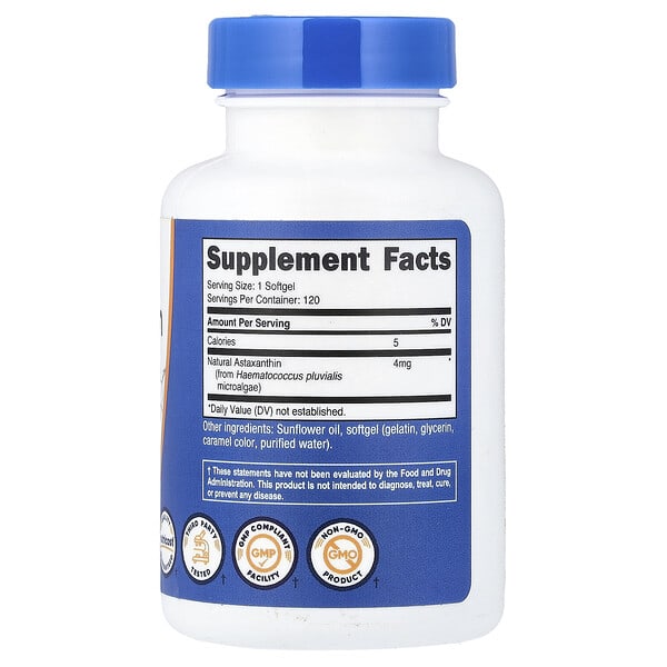 Alternative view of Nutricost, Astaxanthin, 4 mg, 120 Softgels