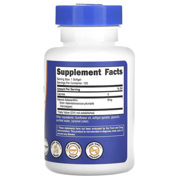 Alternative view of Nutricost, Astaxanthin, 6 mg, 120 Softgels
