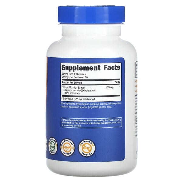 Alternative view of Nutricost, Bacopa Monnieri, 120 Capsules (500 mg per Capsule)