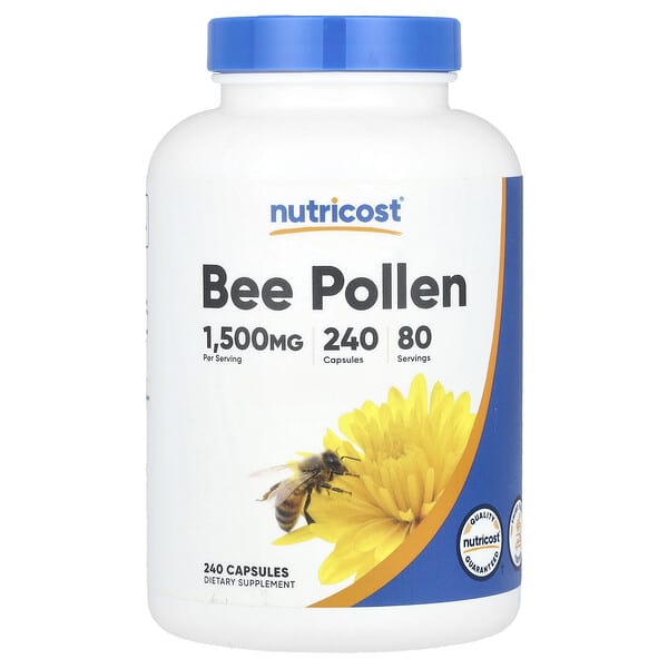 Nutricost, Bee Pollen, 240 Capsules (500 mg per Capsule)