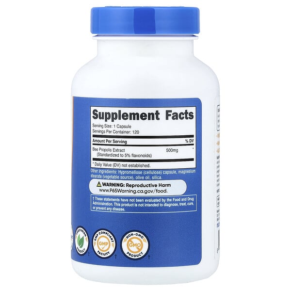 Alternative view of Nutricost, Bee Propolis, 500 mg, 120 Capsules
