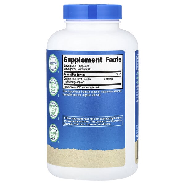 Alternative view of Nutricost, Beet Root, 180 Capsules (800 mg per Capsule)