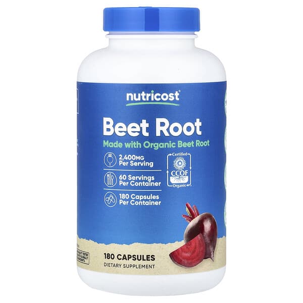 Nutricost, Beet Root, 180 Capsules (800 mg per Capsule)