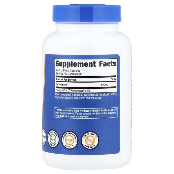Alternative view of Nutricost, Benfotiamine, 180 Capsules (300 mg per Capsule)