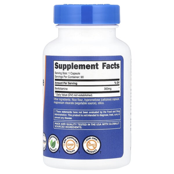 Alternative view of Nutricost, Benfotiamine, 300 mg, 90 Capsules