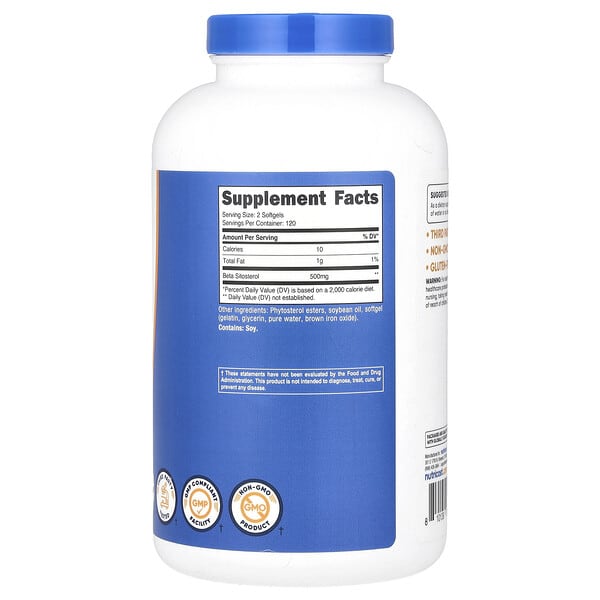 Alternative view of Nutricost, Beta Sitosterol, 240 Softgels (250 mg per Softgel)