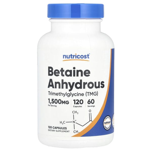 Nutricost, Betaine Anhydrous, 120 Capsules (750 mg per Capsule) 1 Nutricost, Betaine Anhydrous, 120 Capsules (750 mg per Capsule)