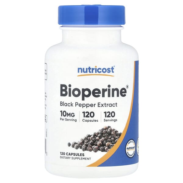 Nutricost, Bioperine®, 10 mg, 120 Capsules 3 Nutricost, Bioperine®, 10 mg, 120 Capsules