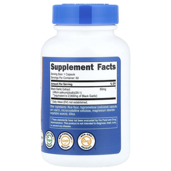 Alternative view of Nutricost, Black Garlic, 2,000 mg, 60 Capsules