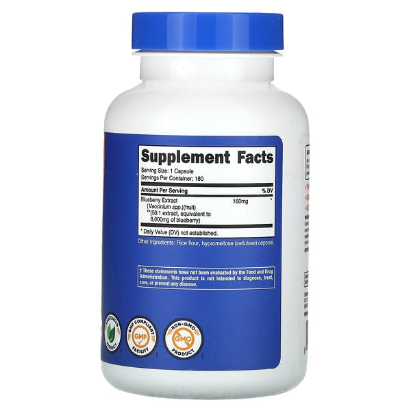 Alternative view of Nutricost, Blueberry Extract, 160 mg, 180 Capsules