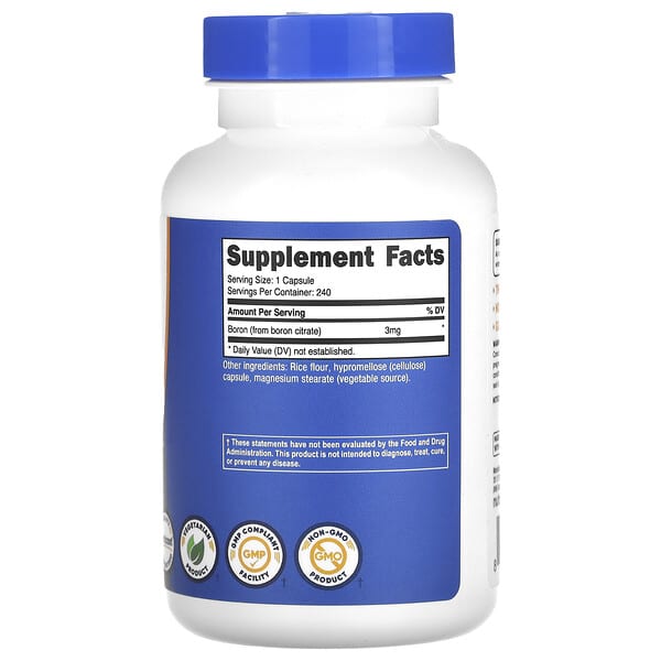 Alternative view of Nutricost, Boron, 3 mg, 240 Capsules