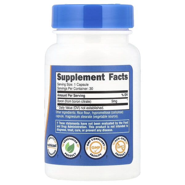 Alternative view of Nutricost, Boron , 5 mg , 30 Capsules
