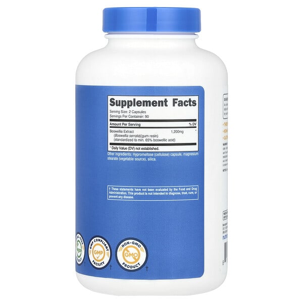 Alternative view of Nutricost, Boswellia Extract, 180 Capsules (600 mg per Capsule)