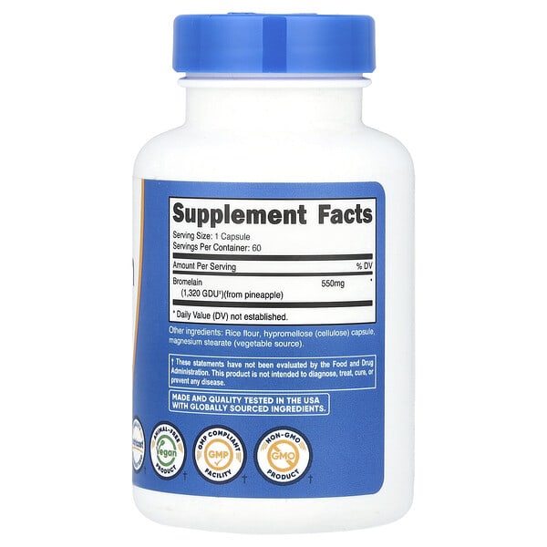 Alternative view of Nutricost, Bromelain, 550 mg , 60 Capsules