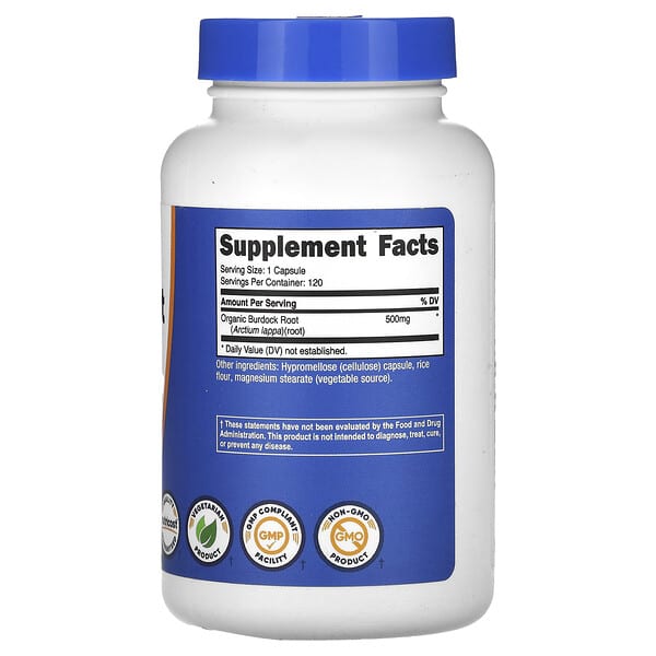 Alternative view of Nutricost, Burdock Root, 500 mg, 120 Capsules