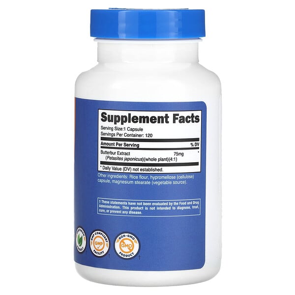 Nutricost, Butterbur Extract, 75 mg, 120 Capsules 2 Nutricost, Butterbur Extract, 75 mg, 120 Capsules - Ảnh 2