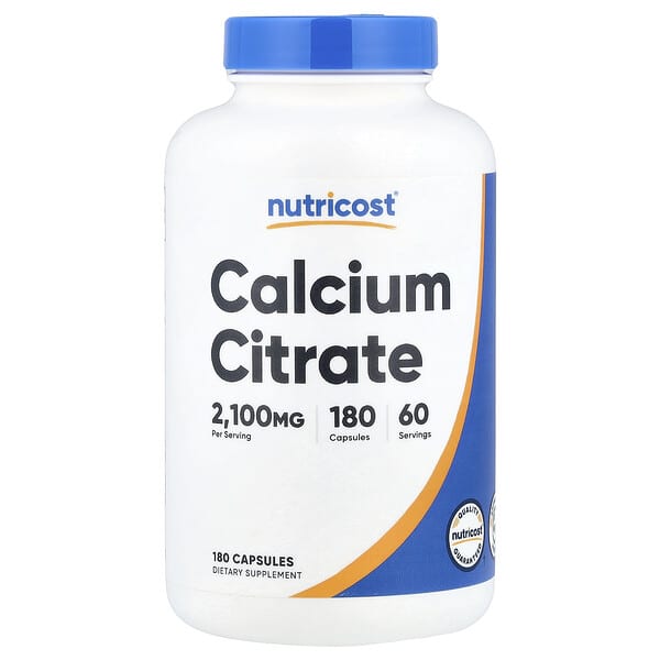 Nutricost, Calcium Citrate, 180 Capsules (700 mg per Capsule)