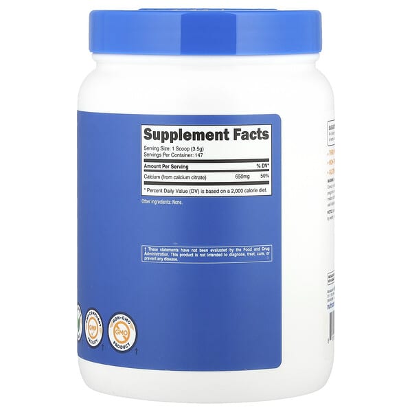 Alternative view of Nutricost, Calcium Citrate, Unflavored, 17.9 oz (500 g)