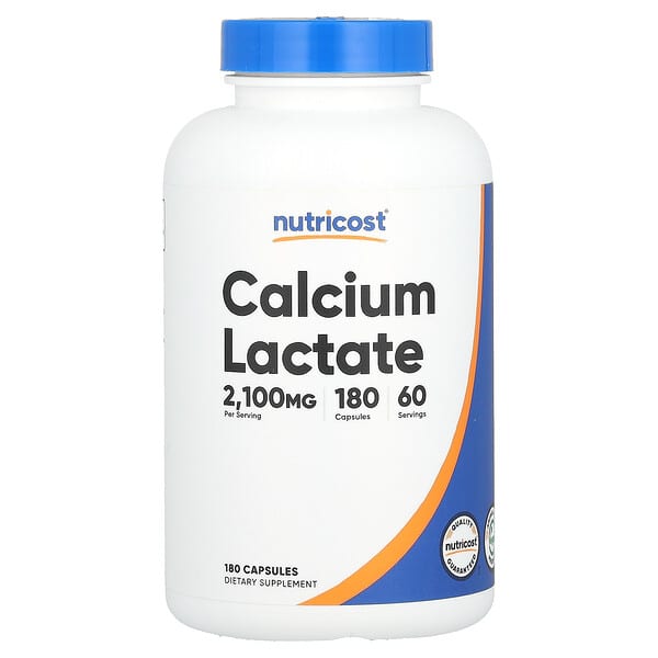 Nutricost, Calcium Lactate, 180 Capsules (700 mg per Capsule)