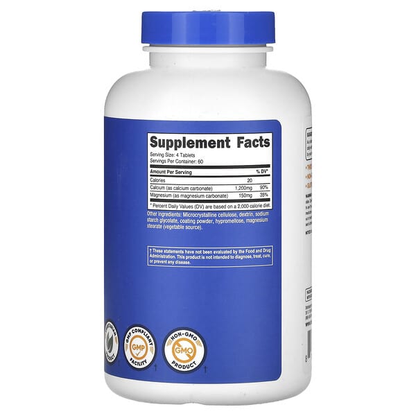 Alternative view of Nutricost, Calcium & Magnesium, 240 Tablets