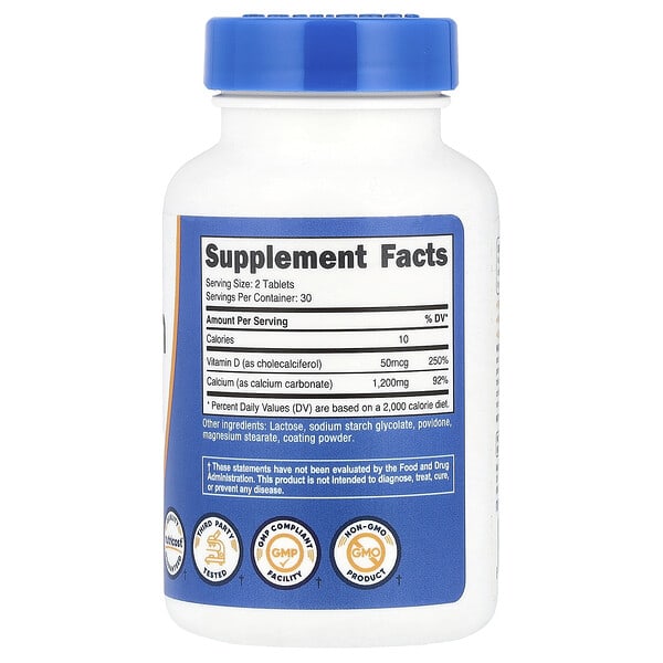 Alternative view of Nutricost, Calcium with Vitamin D, 60 Tablets