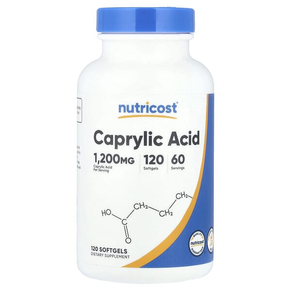 Nutricost, Caprylic Acid, 120 Softgels (600 mg per Softgel)