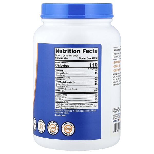 Alternative view of Nutricost, Casein Protein, Unflavored, 2 lb (907 g)