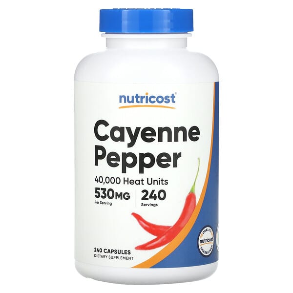 Nutricost, Cayenne Pepper, 40,000 Heat Units, 530 mg, 240 Capsules 5 Nutricost, Cayenne Pepper, 40,000 Heat Units, 530 mg, 240 Capsules